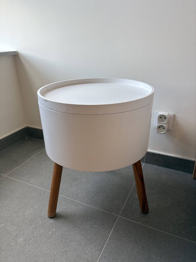Petite table basse blanche avec couvercle, Maison & Meubles, Tables | Tables de salon, Utilisé, 5 – 50, Moins de 50 cm, Moins de 50 cm