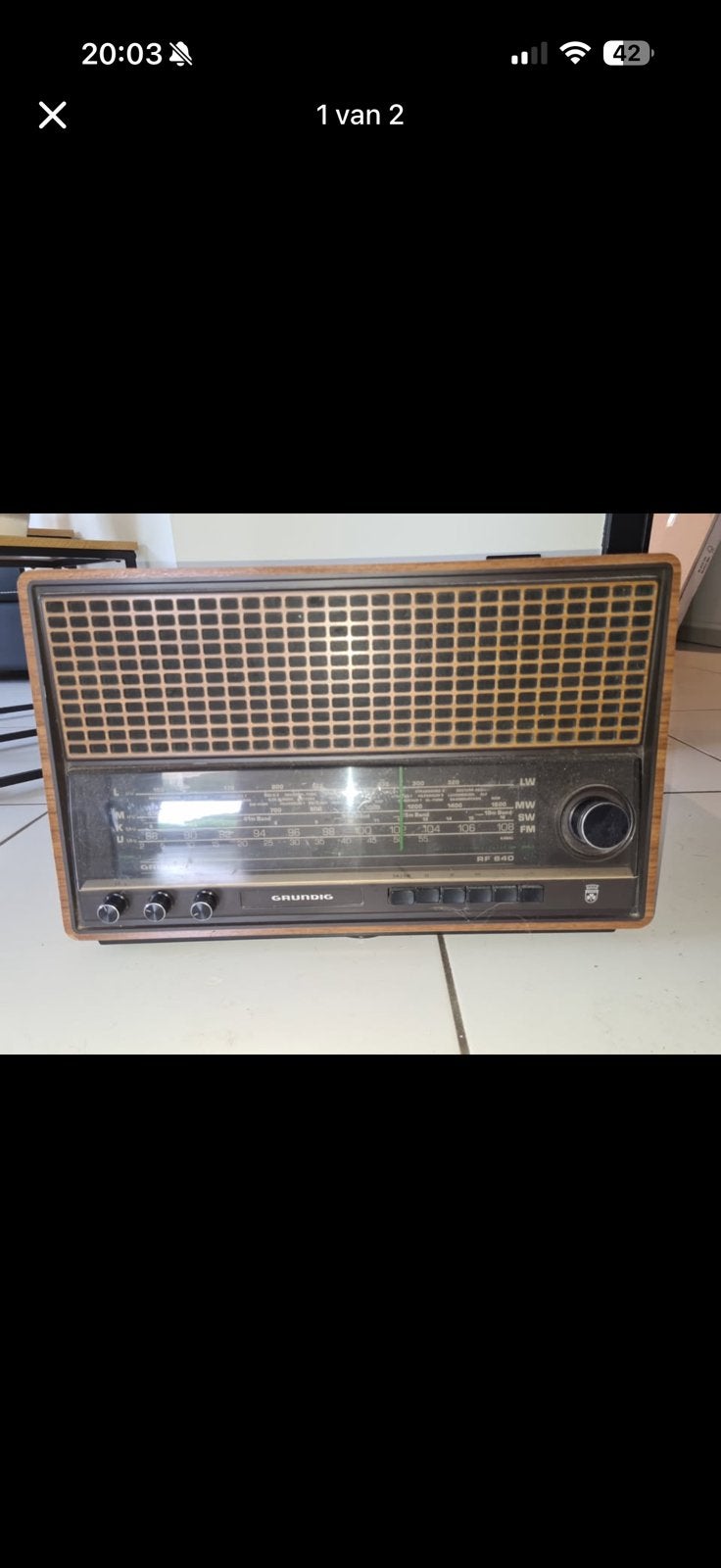 Werkende Vintage Grundig RF 640 radio – FM/MW/LW/SW, Ophalen