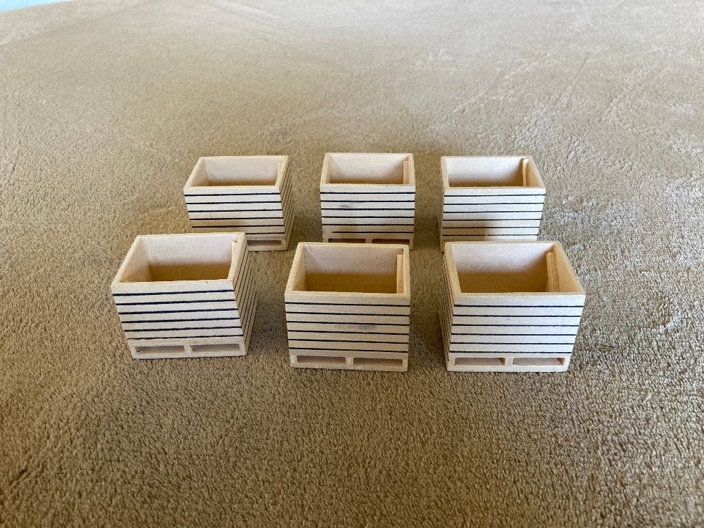 6 houten aardappelkisten, schaal 1:32, Ophalen of Verzenden, Zo goed als nieuw, Jongen of Meisje