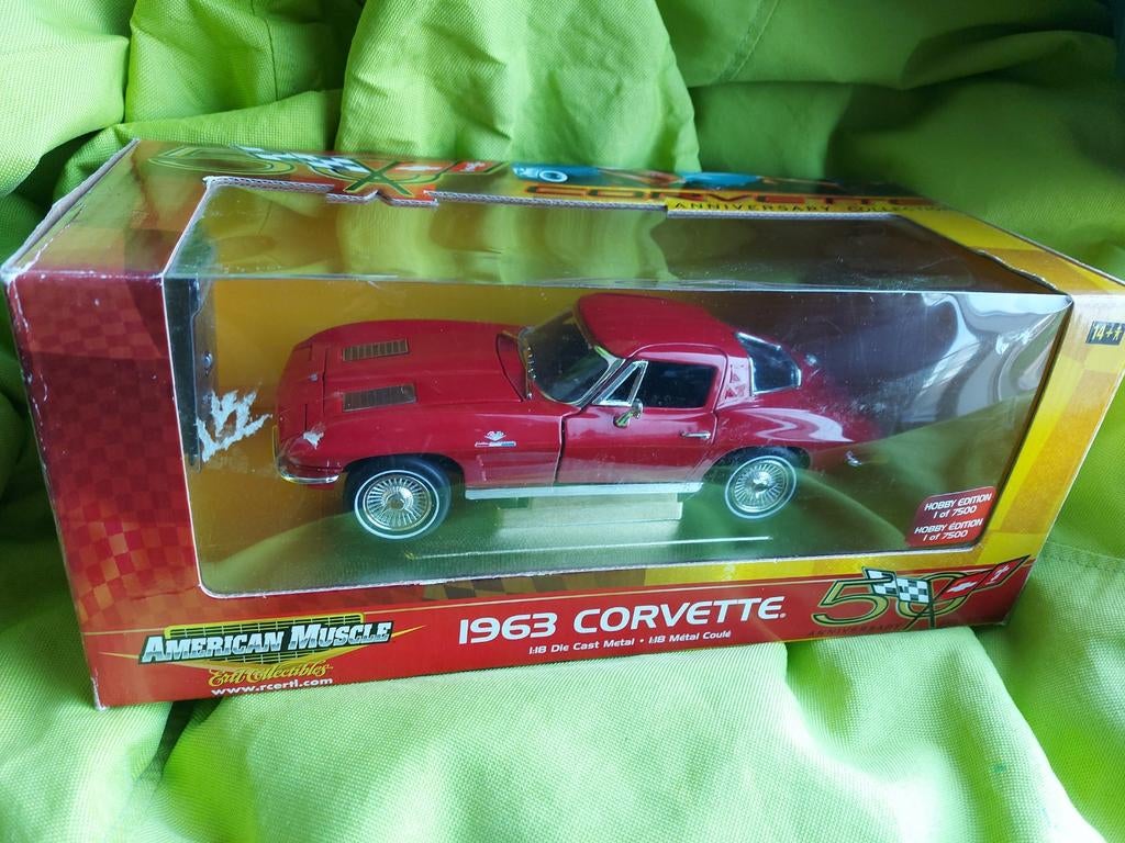 Corvette 1963 ERTL, Hobby & Loisirs créatifs, Voitures miniatures | 1:18, Enlèvement ou Envoi, Voiture, ERTL