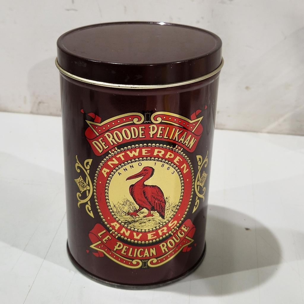 De Roode Pelikaan blik kleur peciaal kleur bruin paars, Verzamelen, Ophalen of Verzenden, Koffie, Overige merken