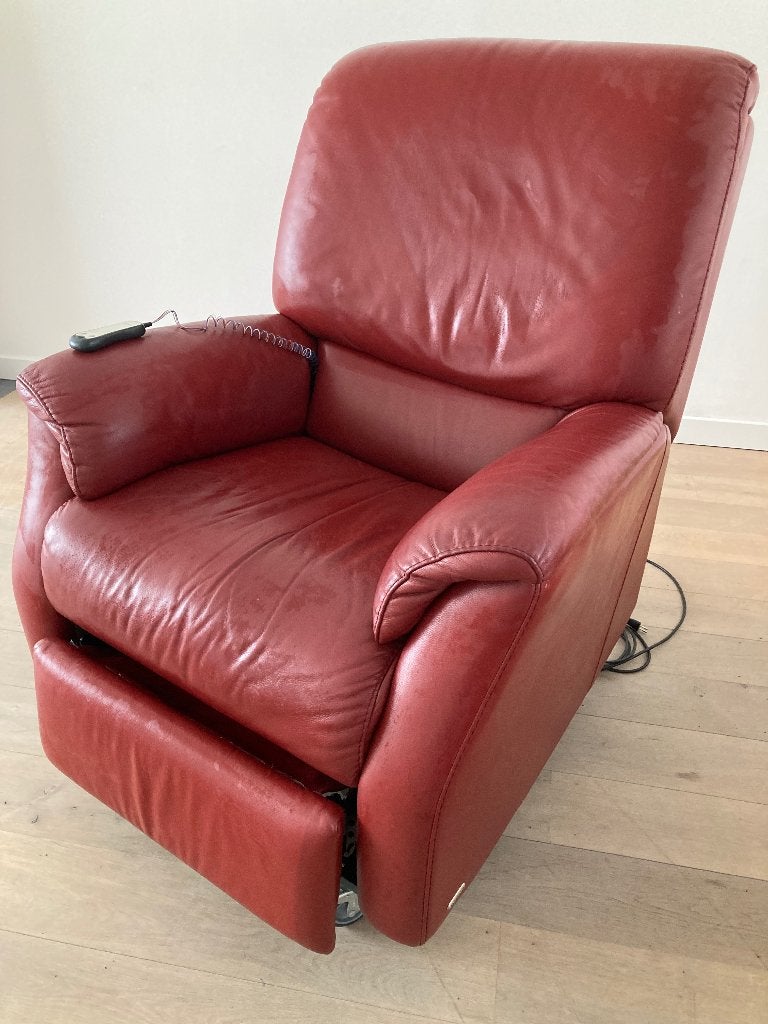 Gratis fauteuil Relax Natuzzi, Huis en Inrichting, Ophalen, Gebruikt, 75 tot 100 cm, Leer