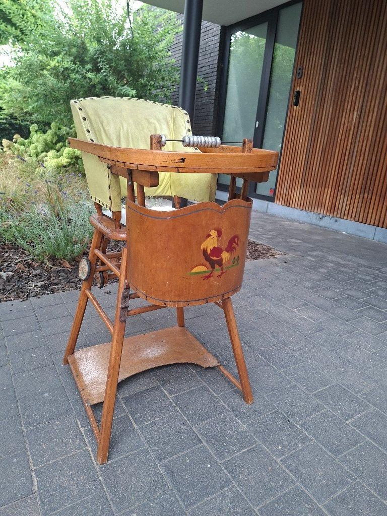 Antieke kinderstoel met telraam, Kinderen en Baby's, Kinderstoelen, Ophalen, Gebruikt