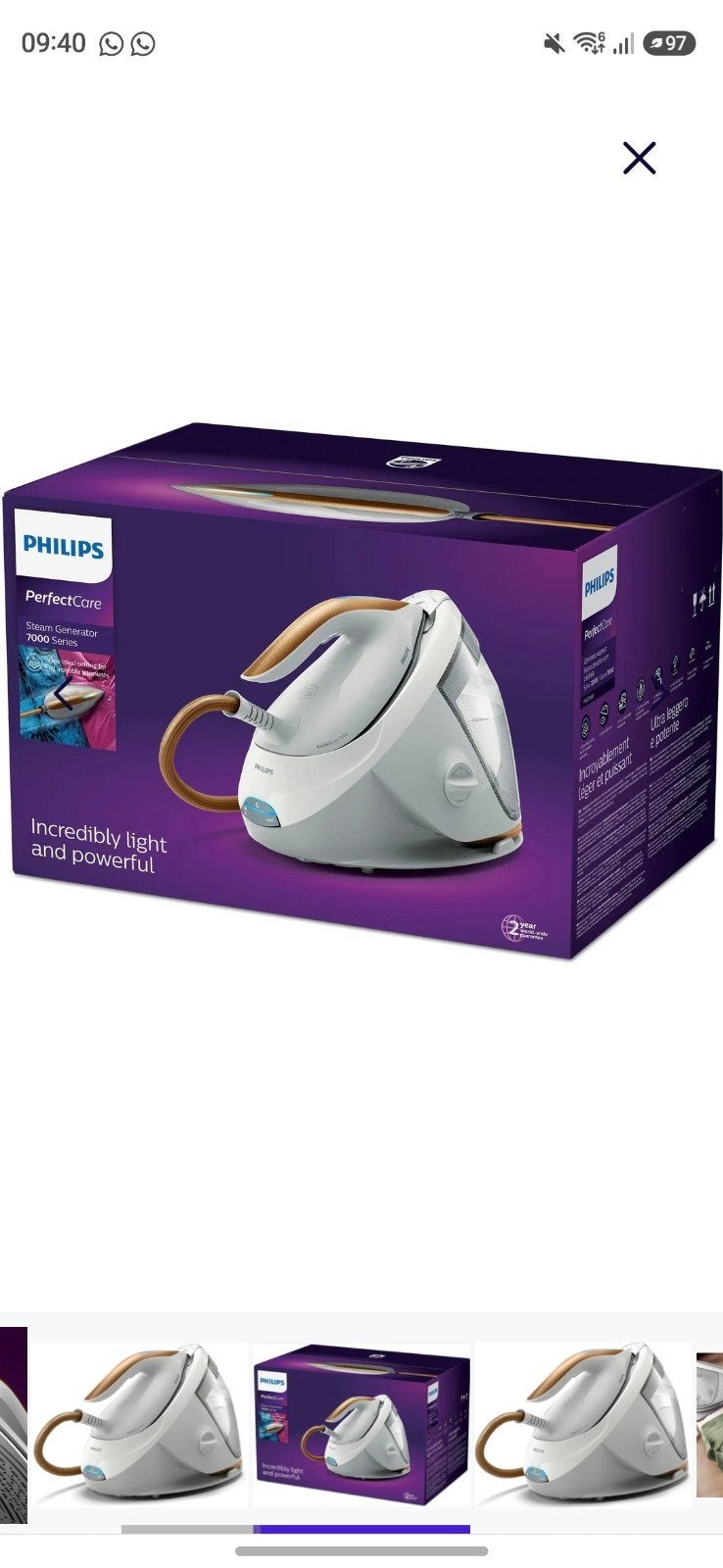 Phillips stoomgenerator zgan, Elektronische apparatuur, Ophalen, Zo goed als nieuw, Strijkijzer met snoer