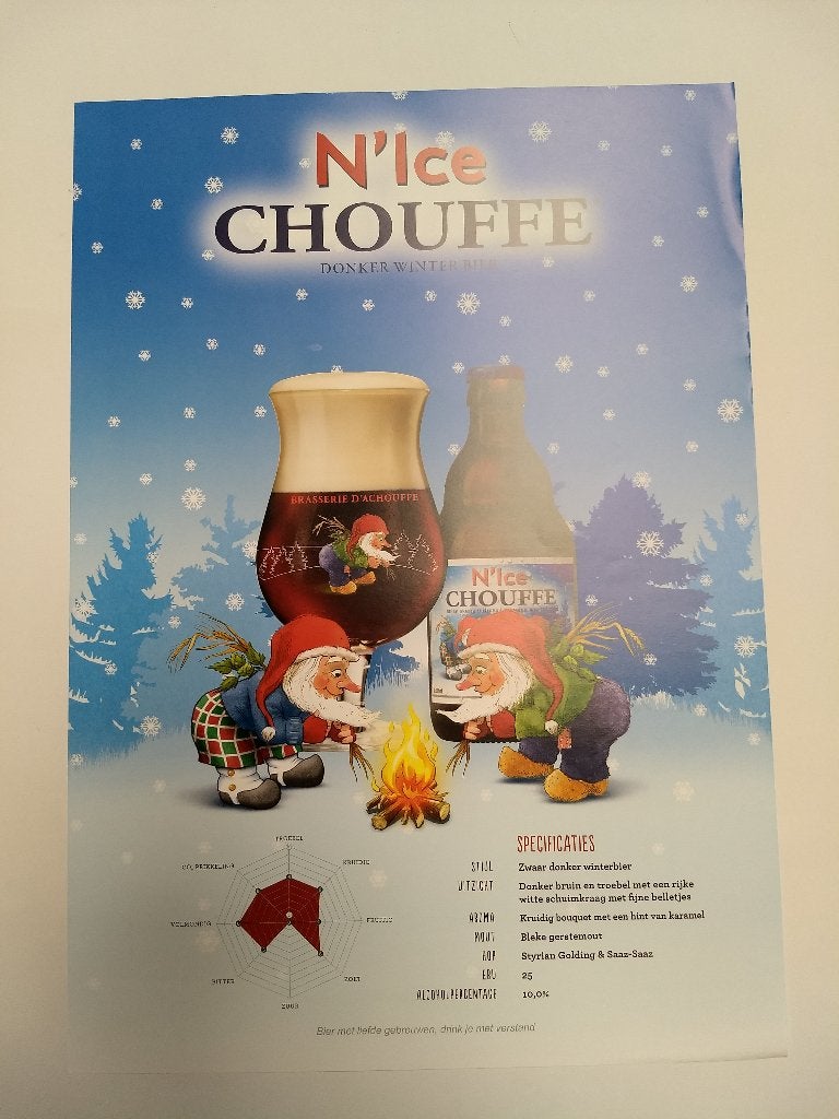 Chouffe - dubbelzijdige affiche 1, Enlèvement ou Envoi, Neuf, Panneau, Plaque ou Plaquette publicitaire, Autres marques