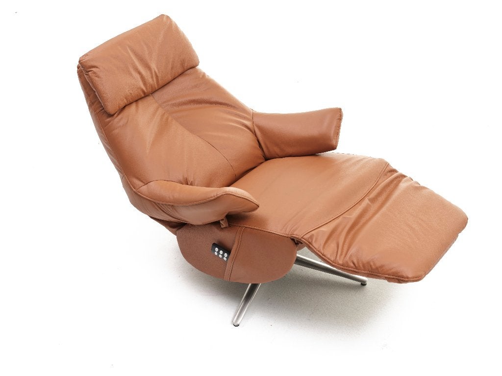 Luxe Elektrische Relaxzetel Leder – Draaibaar - 399 euro, Maison & Meubles, Fauteuils, Neuf, Moins de 75 cm, Enlèvement, 50 à 75 cm