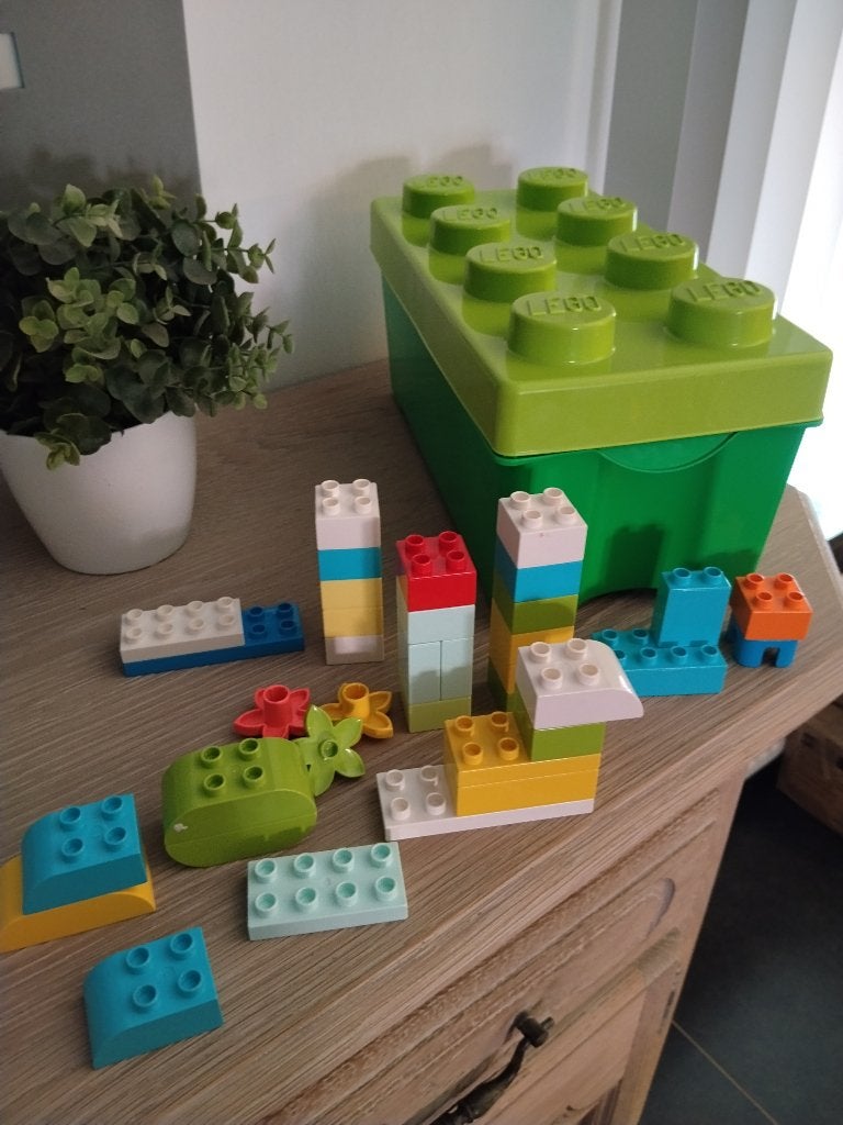 Lego duplo bak met 35 duplo blokken, Ophalen of Verzenden, Zo goed als nieuw, Duplo