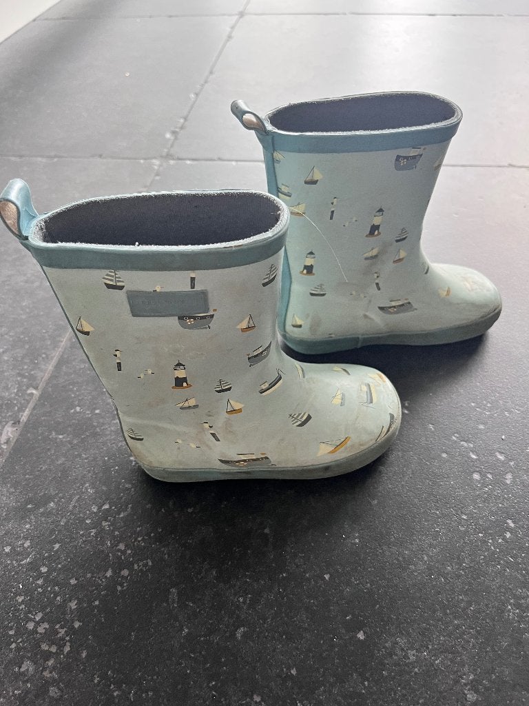 Regenlaarzen maat 24/25 - little dutch - blauw sailors bay, Kinderen en Baby's, Kinderkleding | Schoenen en Sokken, Ophalen, Gebruikt