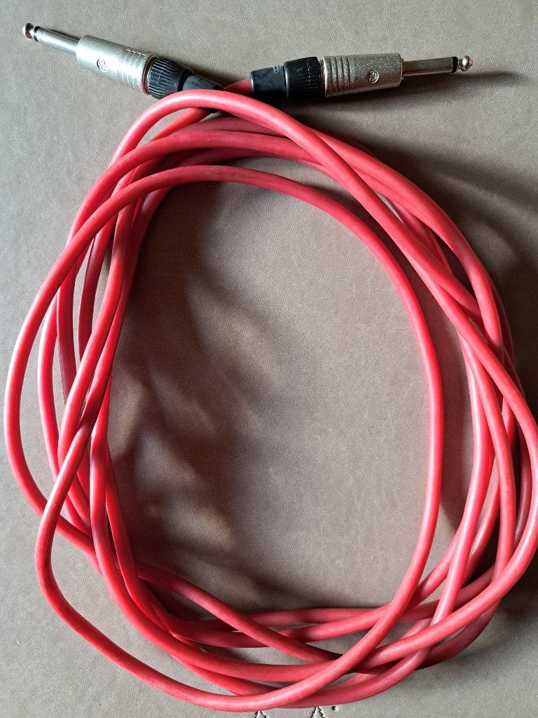 Cable instrument jack-jack 6.3mm L= 5m couleur, TV, Hi-fi & Vidéo, Enlèvement, Utilisé, Autres câbles