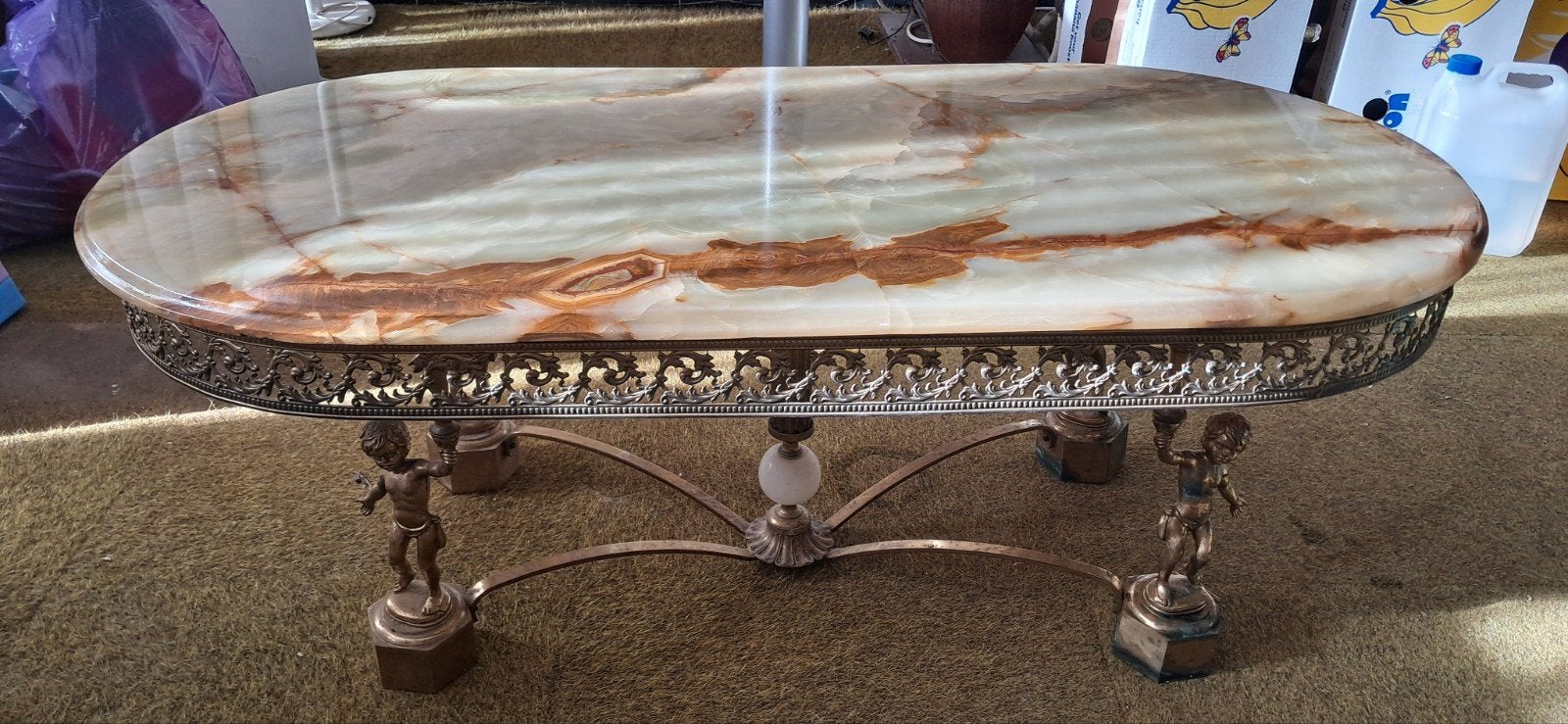 vintage marmeren salontafel., Huis en Inrichting, Ophalen