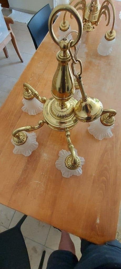 2 Zeer mooie koperen lusters!, Antiek en Kunst, Ophalen