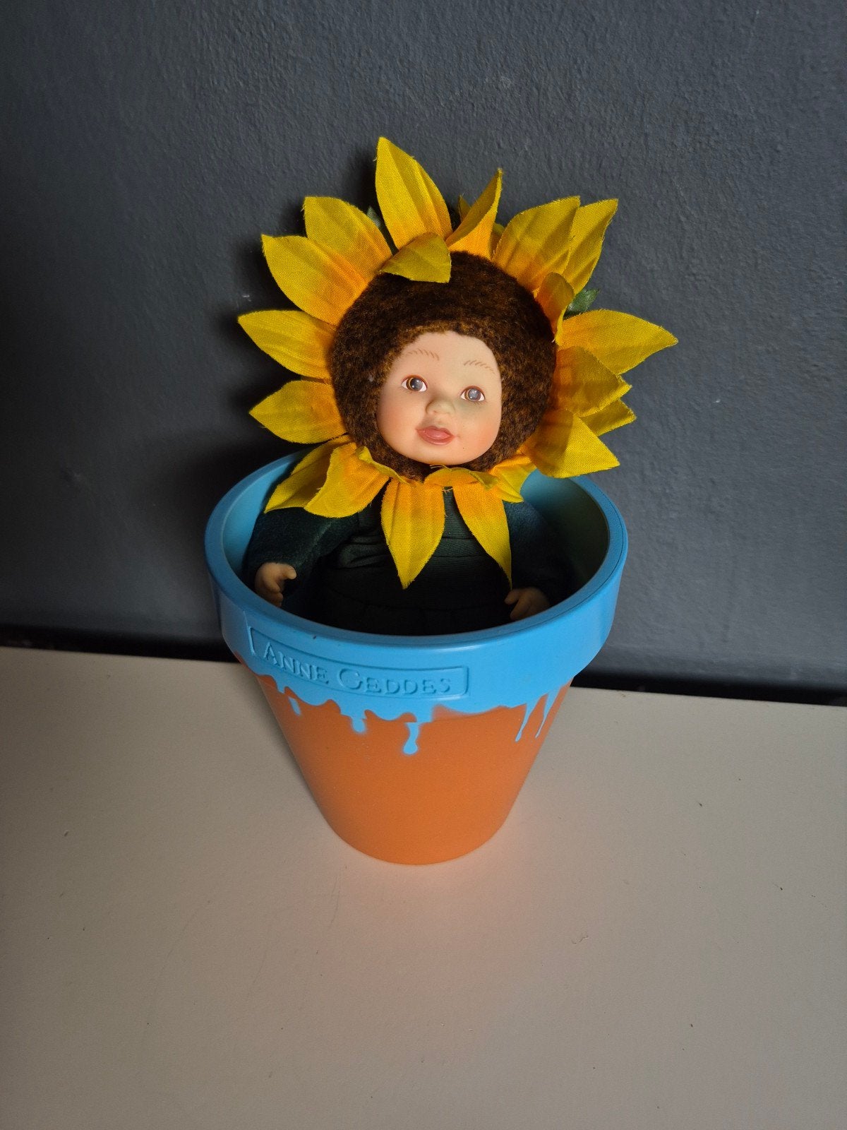 Anne geddes popje vintage plus potje popje 16cm, Ophalen of Verzenden
