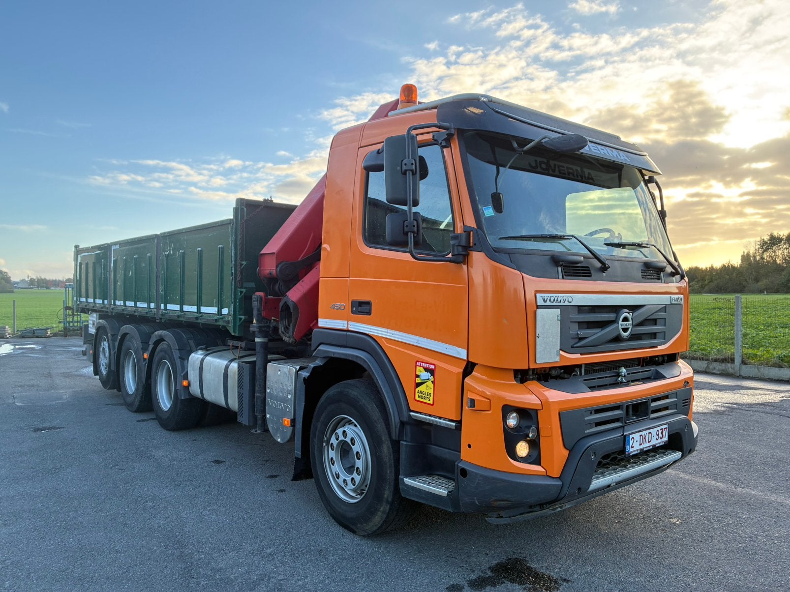 Benne Volvo FMX 8x4 + HMF 2420, Autos, Euro 5, Achat, Entreprise, Autres couleurs