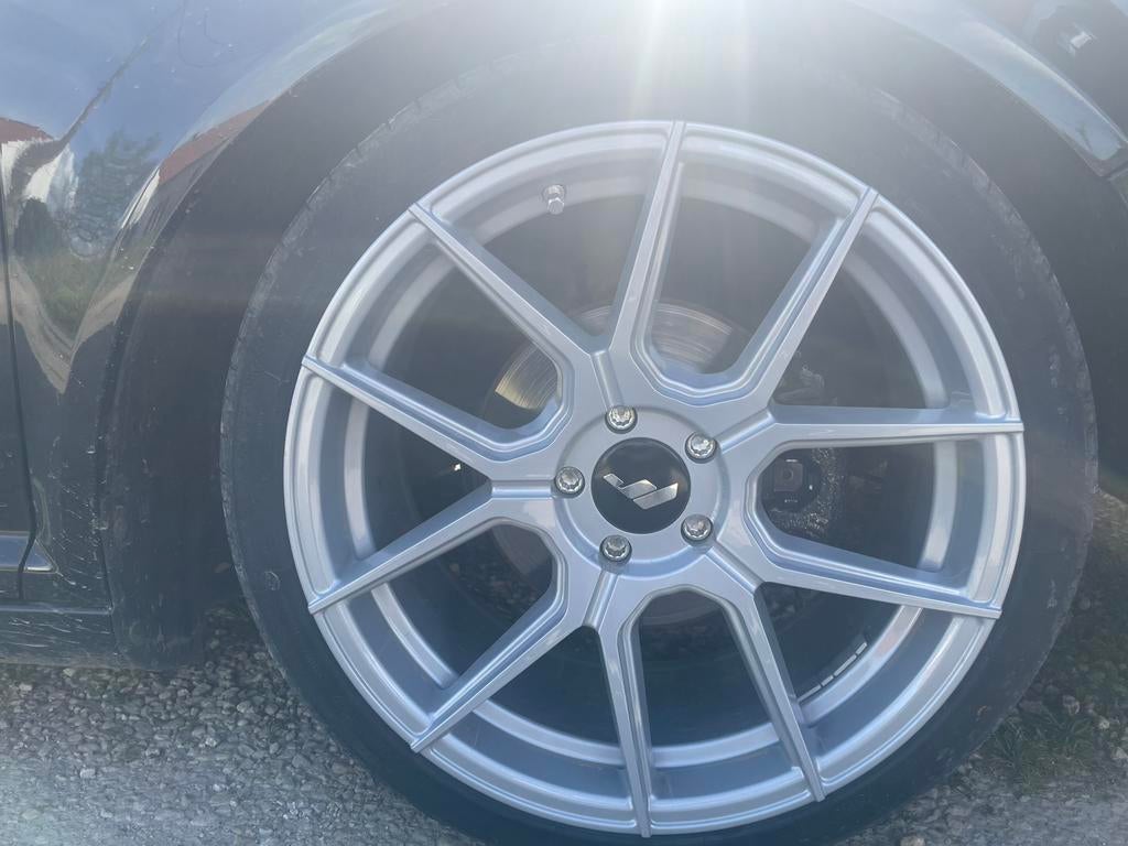 17” japan racing jr30 gloss silver 5x100, Auto-onderdelen, Ophalen, Band(en)
