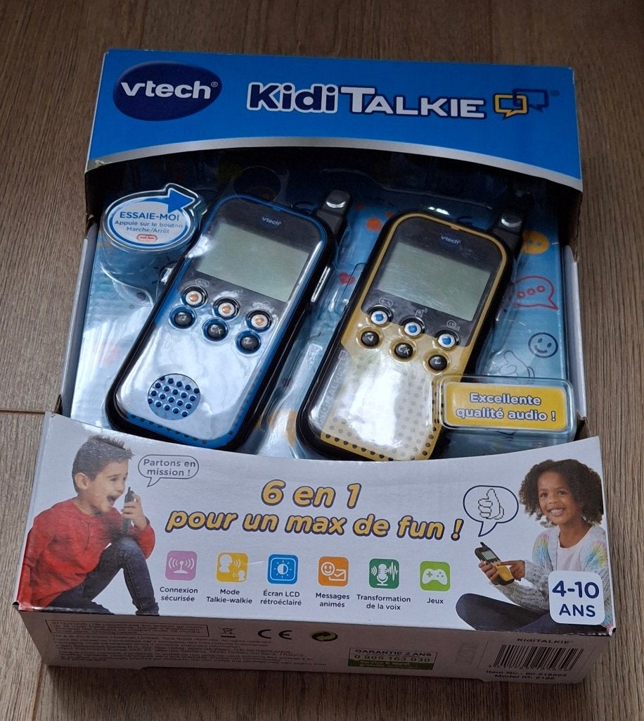 VTech Kidi Talkie 6 en 1 Talkie-Walkie enfant Bleu & Jaune, Enlèvement ou Envoi, Utilisé, 4 à 6 ans