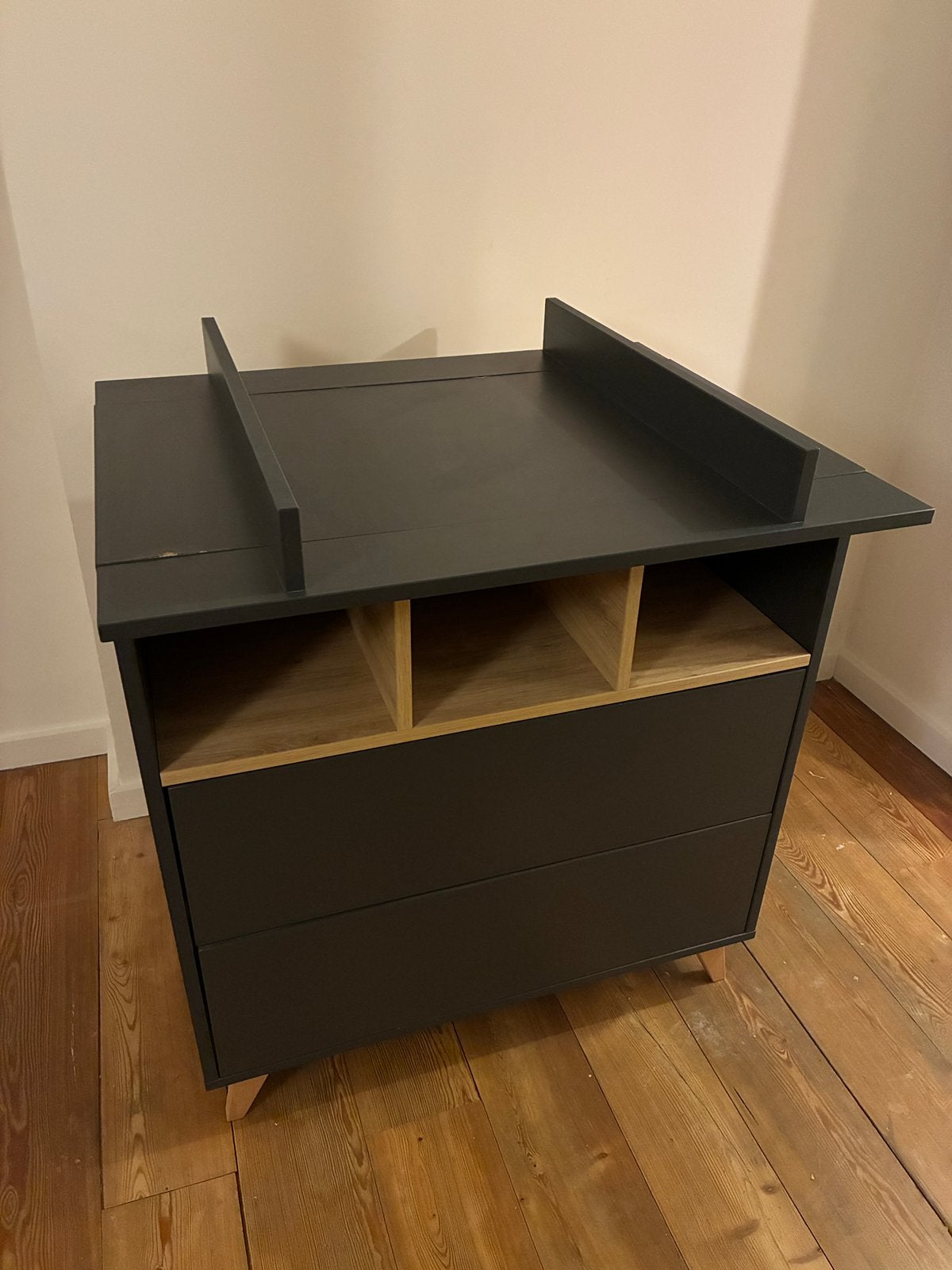 Table à langer pour enfant moderne (gris anthracite / bois), Ophalen, Zo goed als nieuw