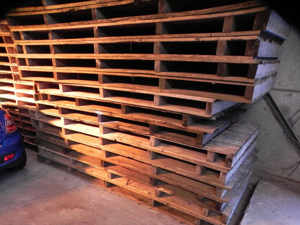 Pallets zware uitvoering, Doe-het-zelf en Bouw, Hout en Planken, Ophalen, Gebruikt, Minder dan 25 mm, 300 cm of meer