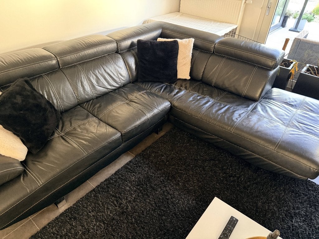Gratis zwarte hoekzetel, Ophalen, Gebruikt, Hoekbank, Leer