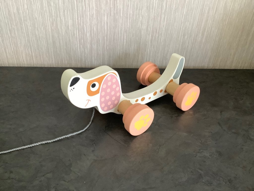Houten Small Foot trekhond (12x29 cm), Ophalen of Verzenden, Zo goed als nieuw, Duw- of Trekspeelgoed