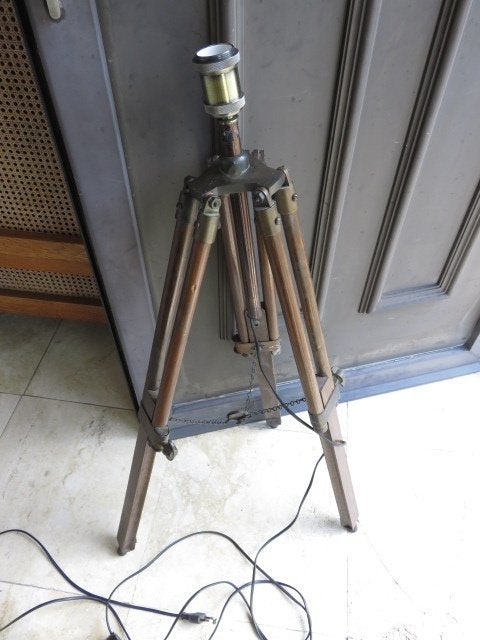 fotograaf voet omgebouwd tot lamp, Antiek en Kunst, Ophalen of Verzenden
