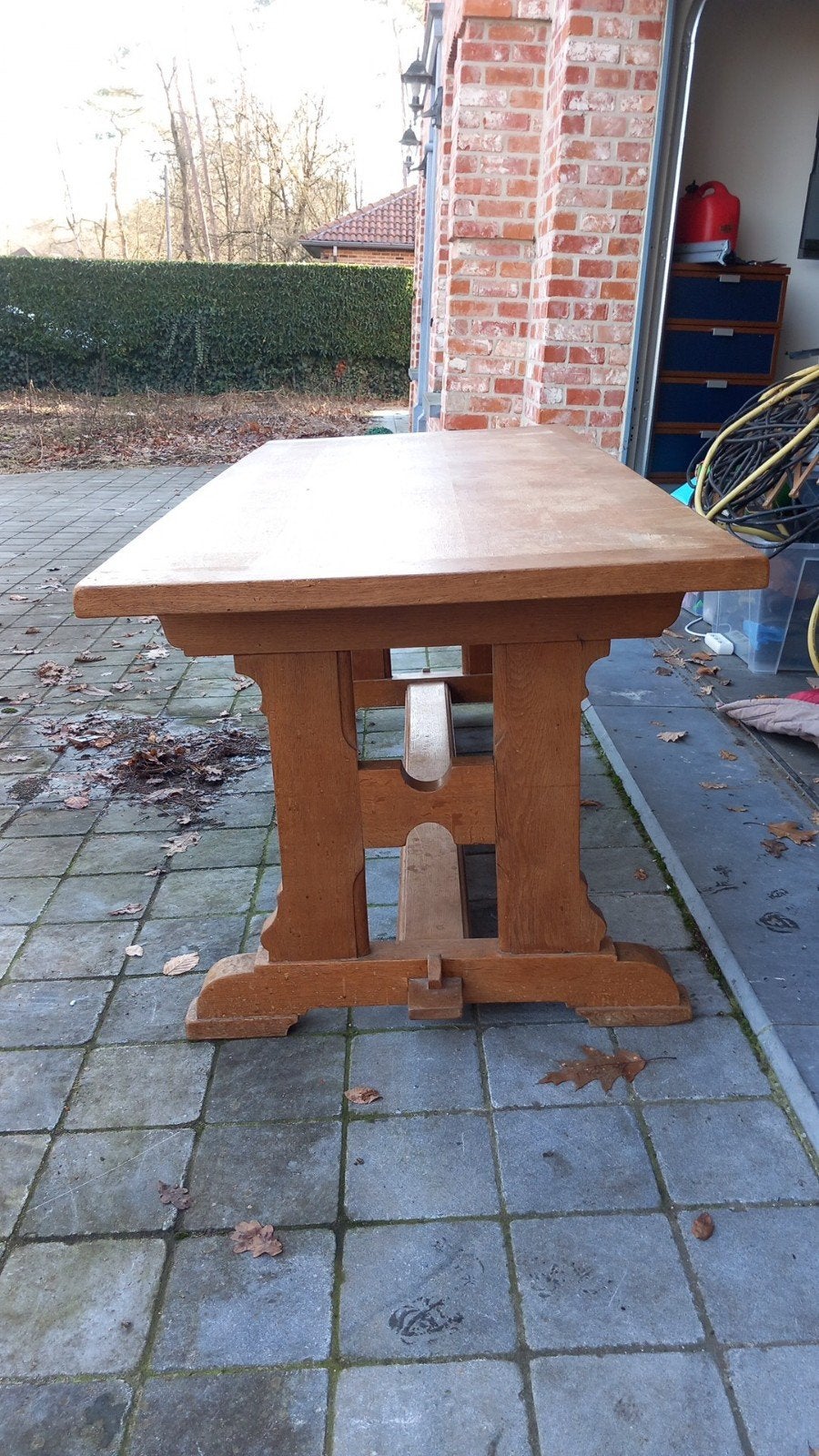 Massieve eiken eettafel, Huis en Inrichting, Tafels | Statafels, Ophalen