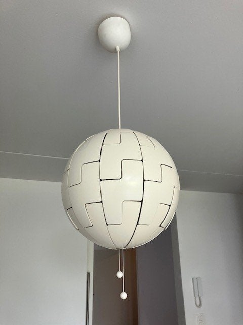 witte moderne luster (bolvormig), Enlèvement, Utilisé, Synthétique