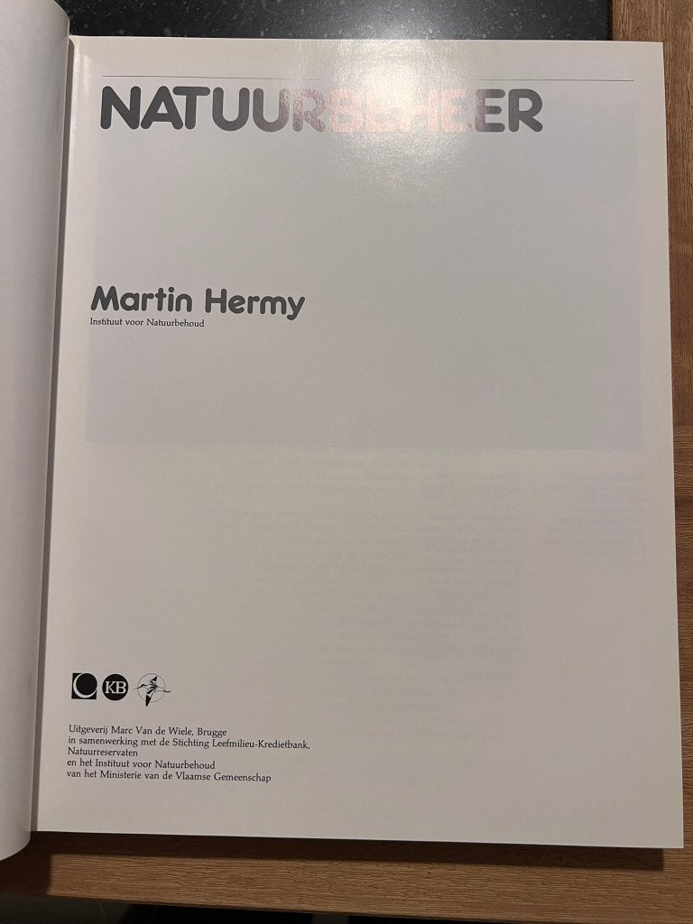 Natuurbeheer - Martin Hermy, Boeken, Ophalen of Verzenden, Zo goed als nieuw, Natuur algemeen, Martin Hermy