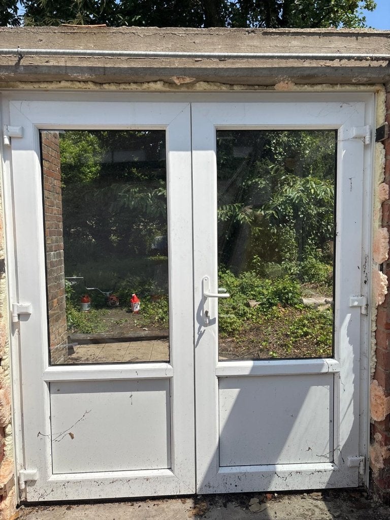 Witte PVC ramen en deuren - Dubbelglas - zo goed als nieuw, Doe-het-zelf en Bouw, Overige typen, Zo goed als nieuw, Dubbelglas