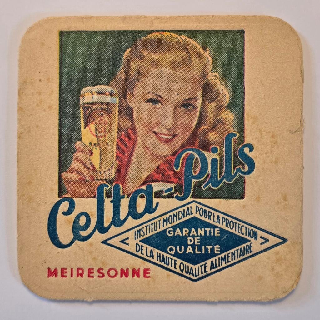 Meiresonne sous-bock bierviltje bierdeckel onderzetter, Verzamelen, Ophalen of Verzenden, Gebruikt, Viltje(s)