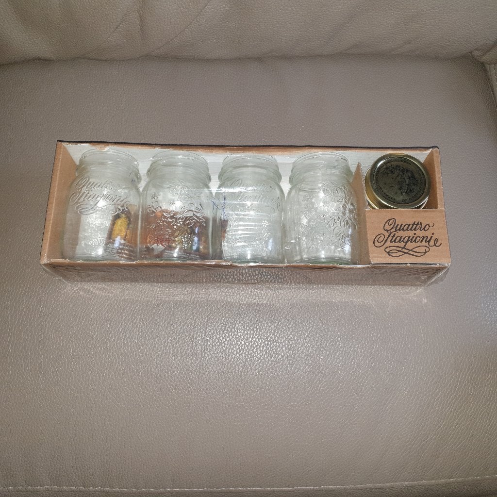 Lot de 4 bocaux Bormioli Rocco à confitures en verre 500 cc, Maison & Meubles, Enlèvement, Neuf, Verre