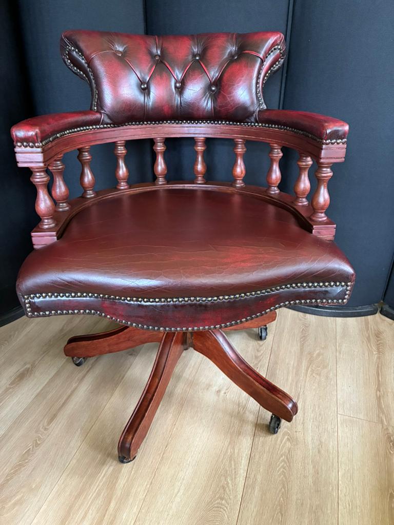 CAPTAIN CHAIR BUREAUSTOEL ENGELSE ORIGINELE CHESTERFIELD, Ophalen, Bureaustoel