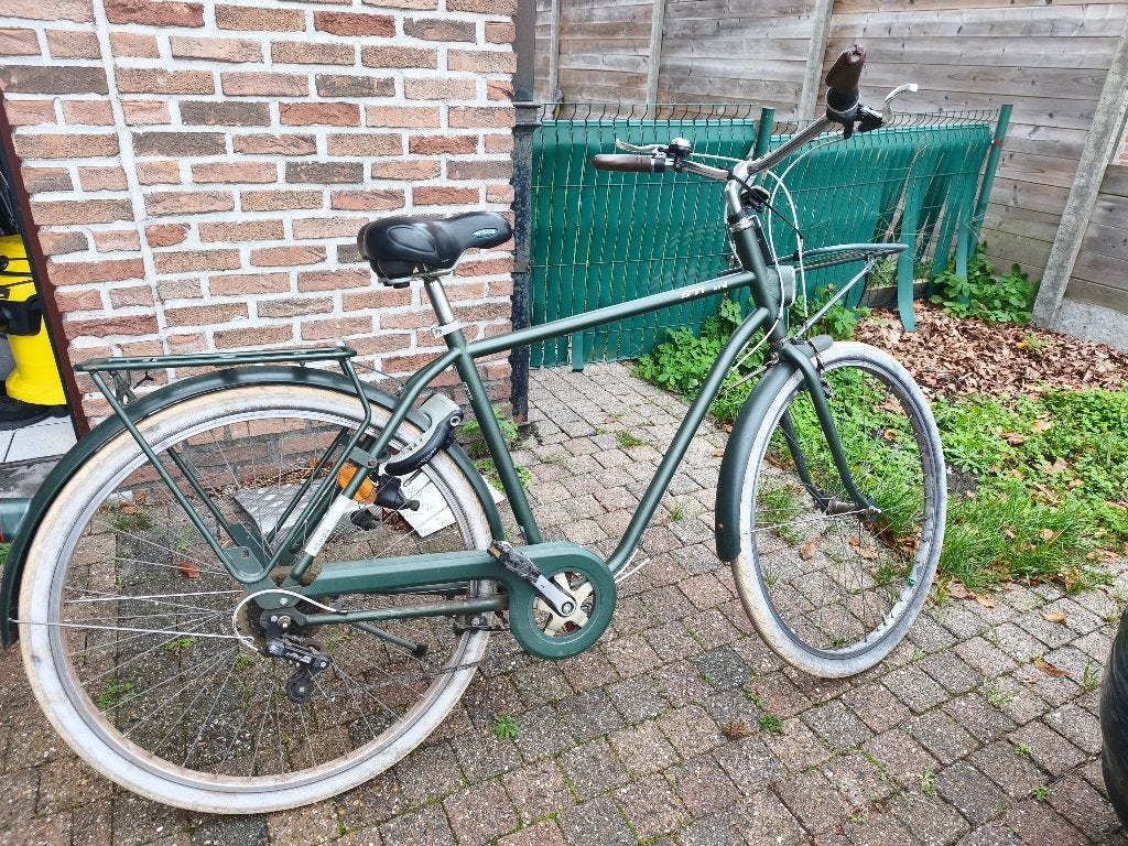B’Twin Elops herenfiets, retro stadsfiets, Gebruikt, Velgrem, Versnellingen, 57 tot 61 cm