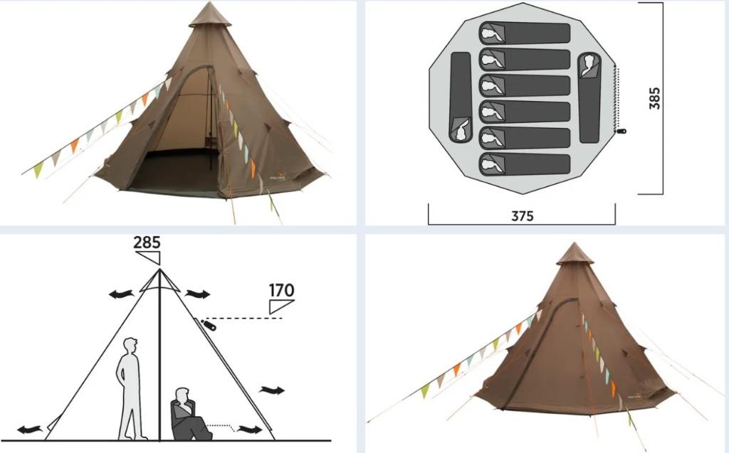 Easy camp tipi tent voor 8 personen : NIEUW, Caravans en Kamperen, Tenten, Ophalen, Nieuw, Meer dan 6