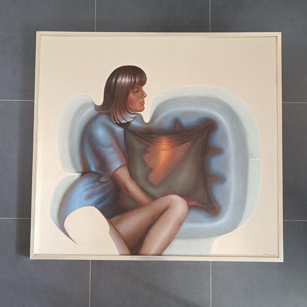Vintage schilderij Mil Antonis jaren '70, Antiek en Kunst, Ophalen