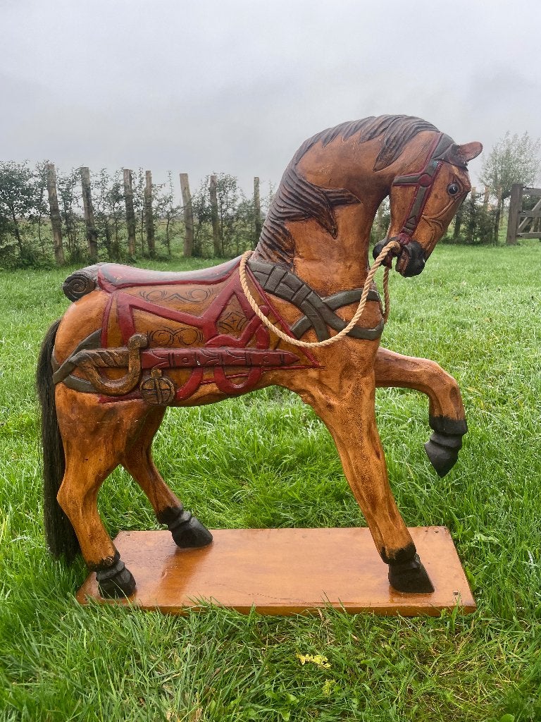 Antiek carousel paard hobbelpaard, Enlèvement