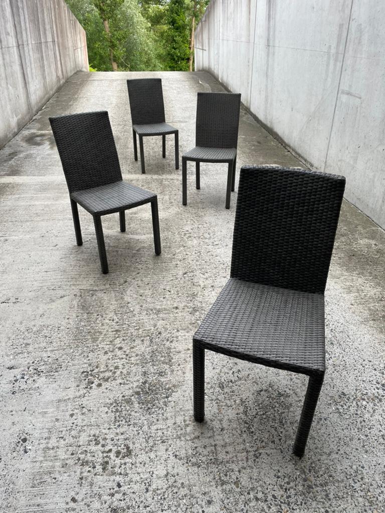 4 tuinstoelen wicker, Enlèvement, Utilisé, Synthétique