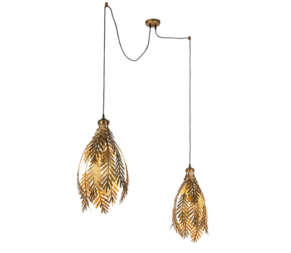 Vintage - Retro - Lampe suspendue dorée à 2 lumièresBotanica, Neuf, 75 cm ou plus, Vintage - Retro, Enlèvement