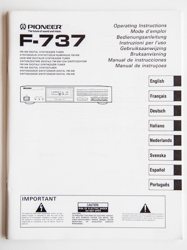 Pioneer F-737 audiofile tuner, Audio, Tv en Foto, Tuners, Ophalen, Zo goed als nieuw