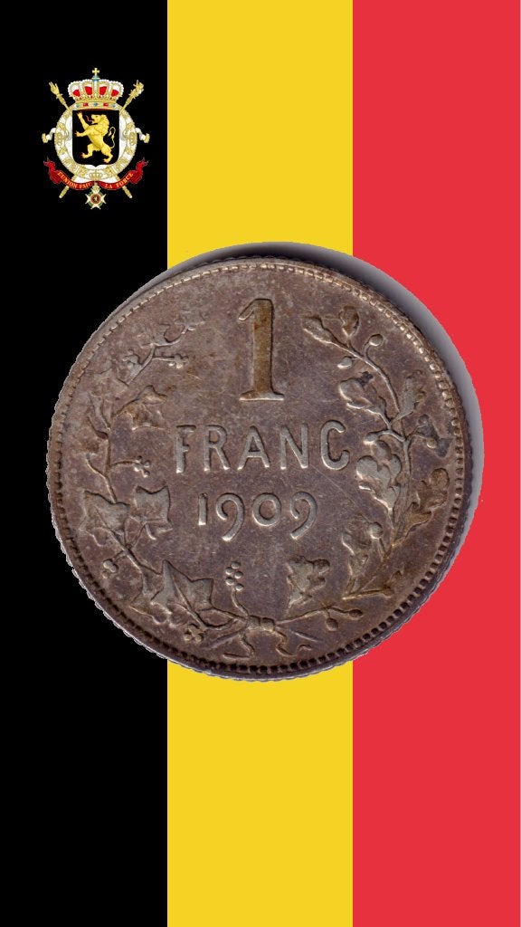 1 franc 1909 FR (sans point) - Léopold II, Enlèvement ou Envoi, Monnaie en vrac, Argent, Argent