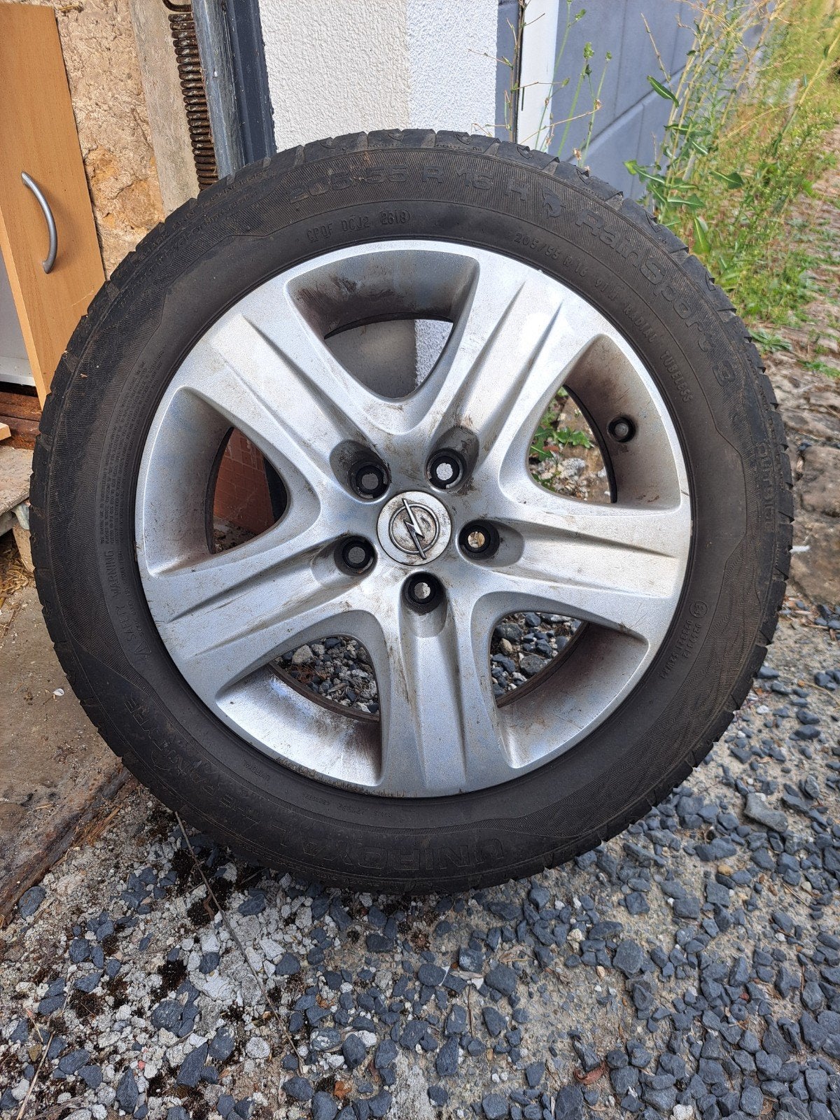 4 Roues Alu Origine Opel 16" - Pneus Été Uniroyal 205/55 R16, 16 pouces, Véhicule de tourisme, Pneus été, 205 mm
