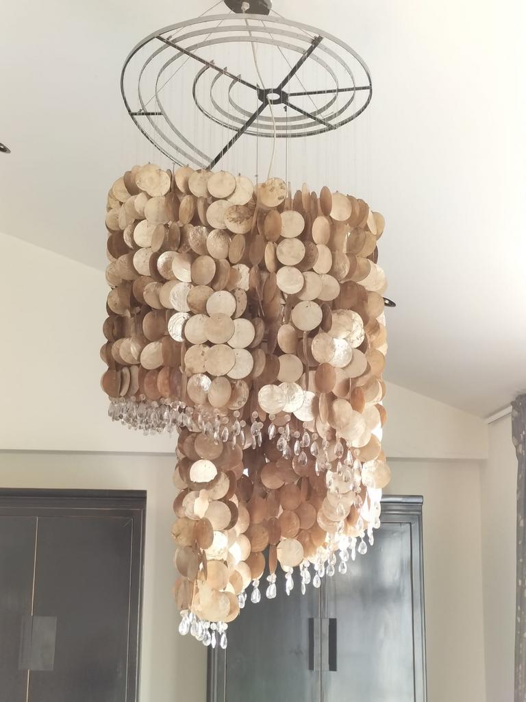 Hanglamp parelmoer schelpen, Huis en Inrichting, Ophalen, Zo goed als nieuw