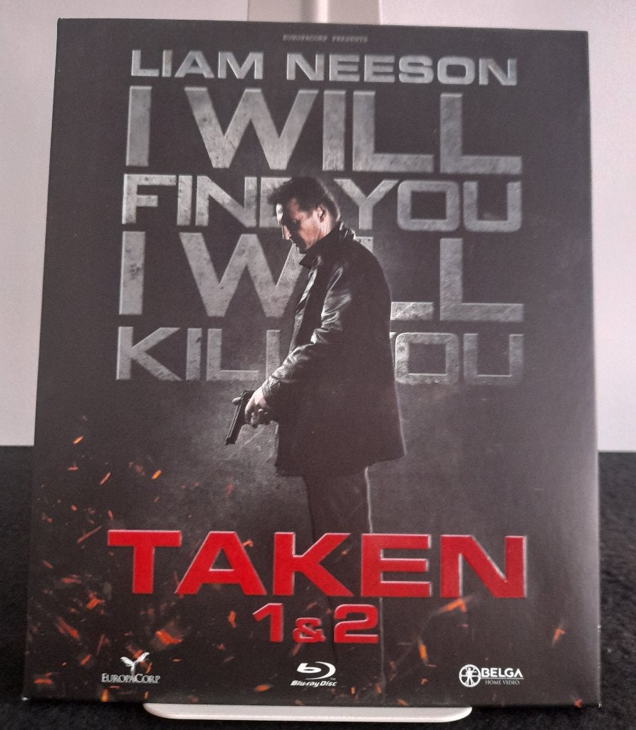 Blu-ray: "Taken 1 & 2" met Liam Neeson, Cd's en Dvd's, Film, Actie, Ophalen of Verzenden, Zo goed als nieuw