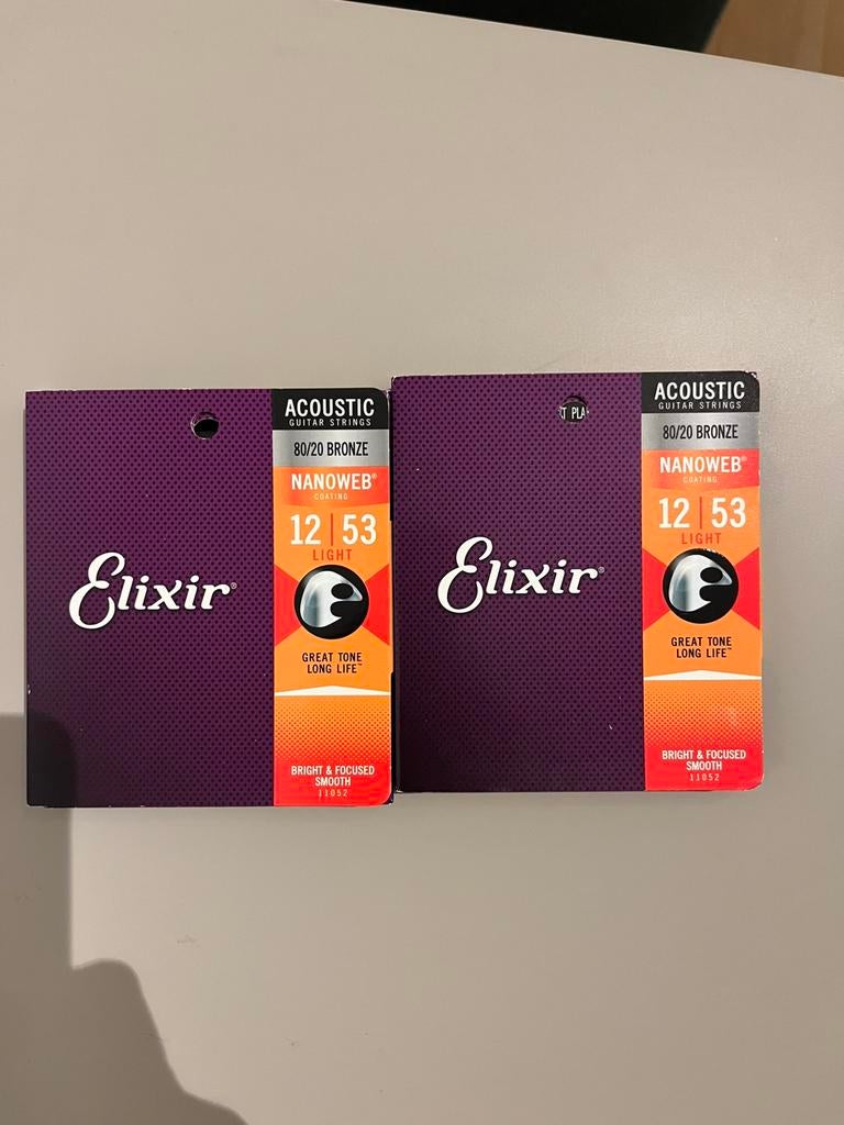 2x Elixir Nanoweb Light Acoustic 12/53, Ophalen of Verzenden, Nieuw, Western- of Steelstringgitaar