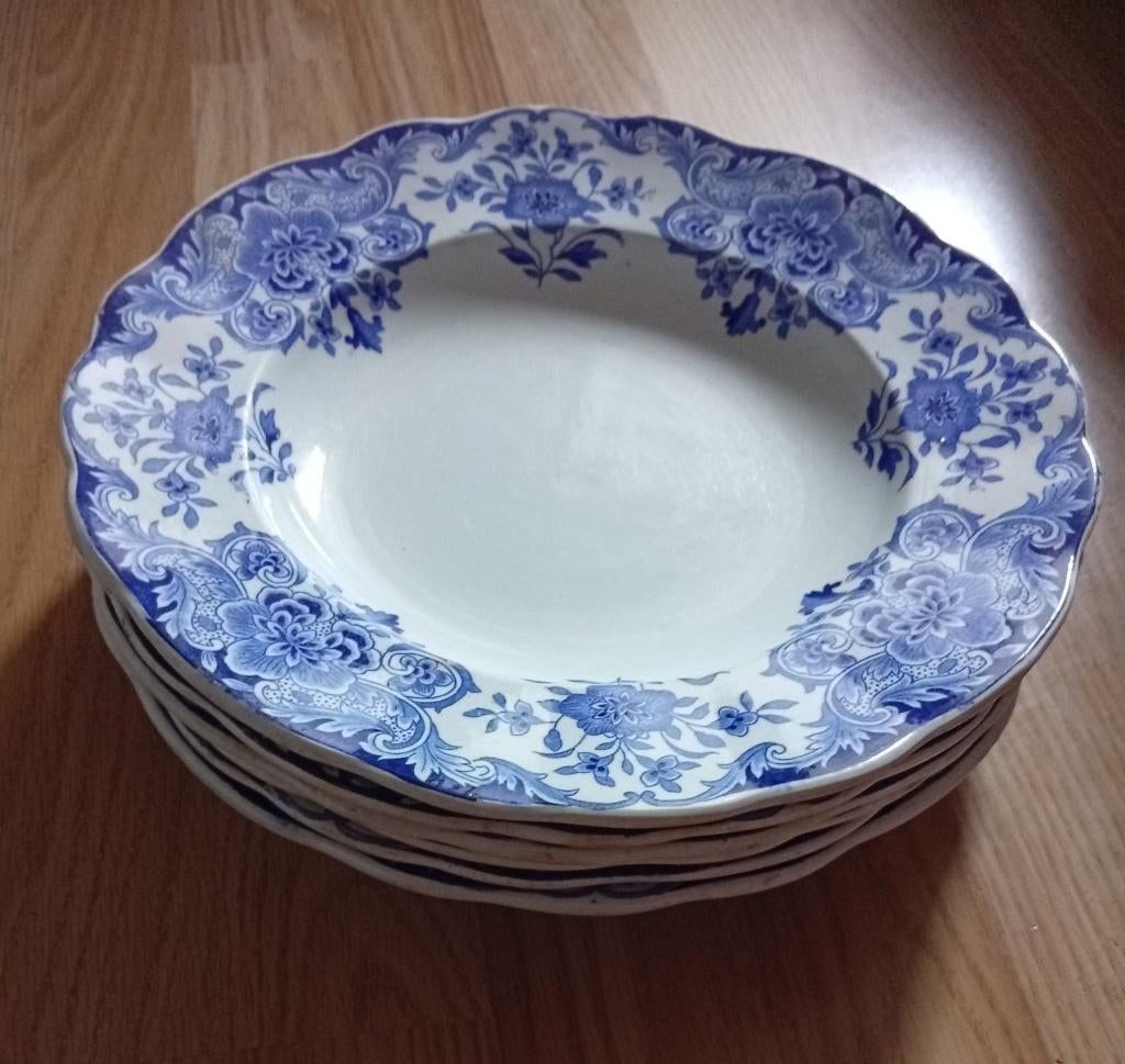 assiettes anciennes B.F.K. Dordrecht bleues, Enlèvement ou Envoi