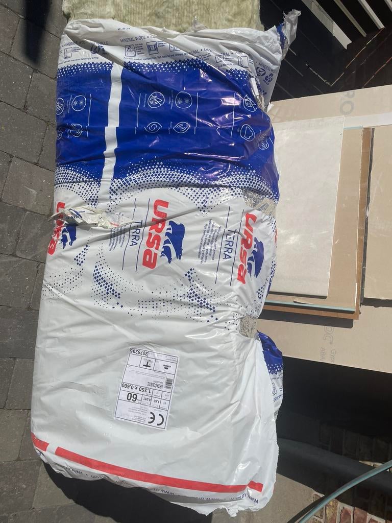 GRATIS Isolatie 6 stuks van 1,35x0,6 60 mm, Doe-het-zelf en Bouw, Ophalen, Dakisolatie, 4 tot 8 cm, Nieuw