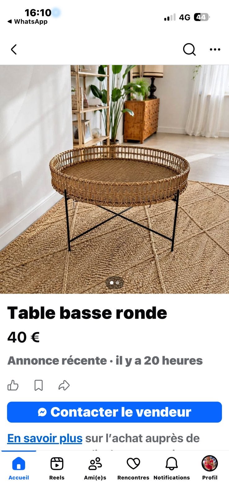Table basse, Enlèvement, Utilisé