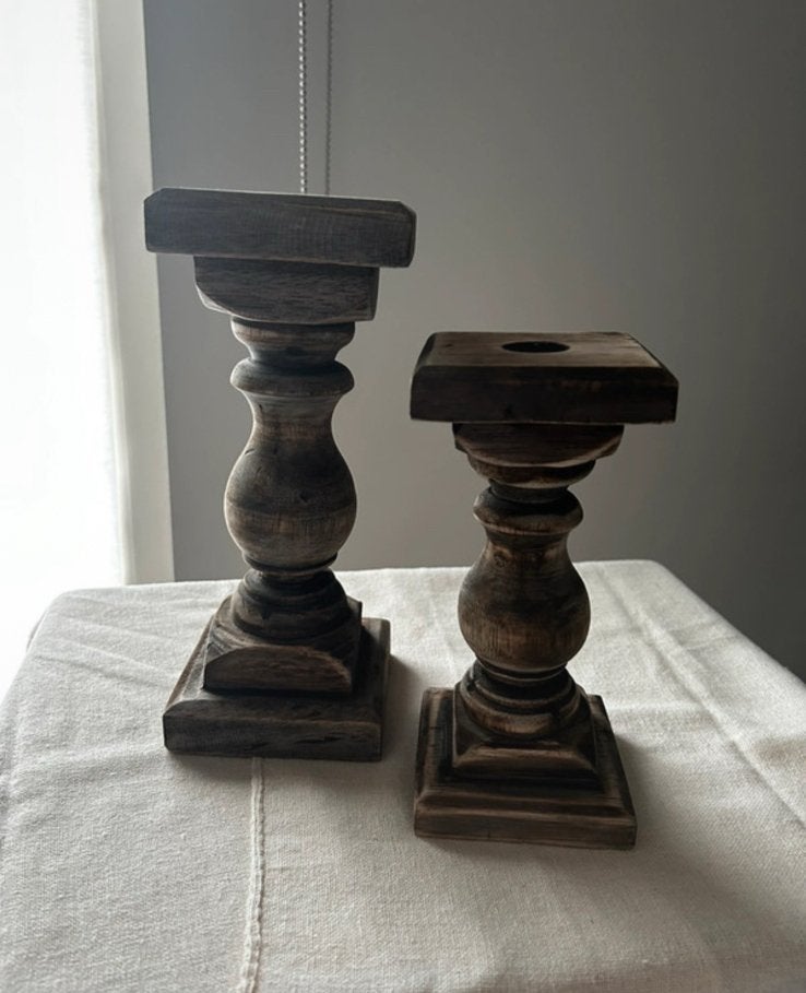 Set kandelaars - vaste prijs, Huis en Inrichting, Ophalen of Verzenden, Zo goed als nieuw, Hout