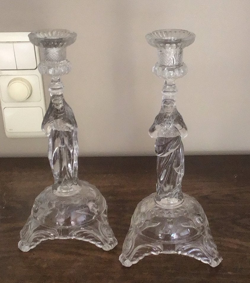 Glazen kandelaars, Antiquités & Art, Enlèvement, Verre