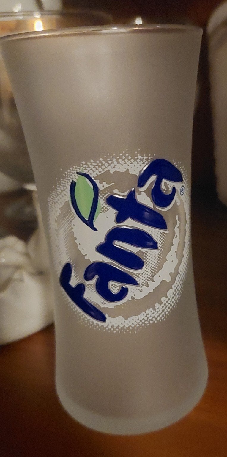 Vintage Fanta Pomelo frosted promotieglas – ca. 2001, Verzamelen, Ophalen of Verzenden