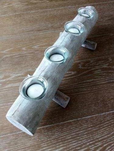 Balk met theelichtjes, Huis en Inrichting, 10 cm, Overige typen, Ophalen of Verzenden, Zo goed als nieuw